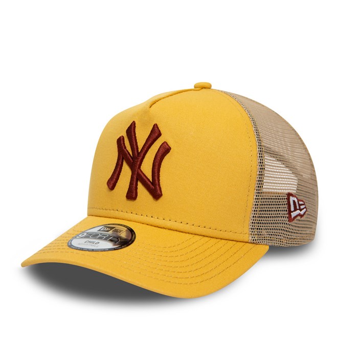 New York Yankees League Essential Lapset A-Frame Trucker Lippis Kultaiset - New Era Lippikset Verkossa FI-723159